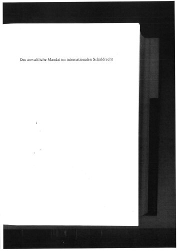 Das anwaltliche Mandat im internationalen Schuldrecht