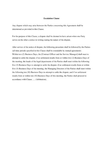 Escalation Clause
