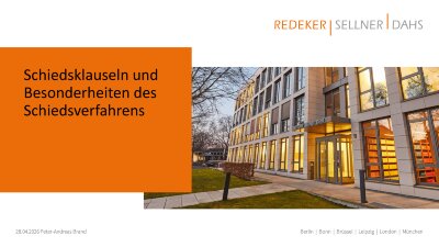 Schiedsklauseln und Besonderheiten des Schiedsverfahrens